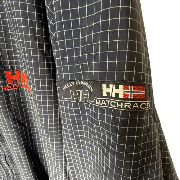 Helly Hansen Men's Plaid‎ Match Race Reversible Full Zip Jacket Blue Red Large - Picture 6 of 9